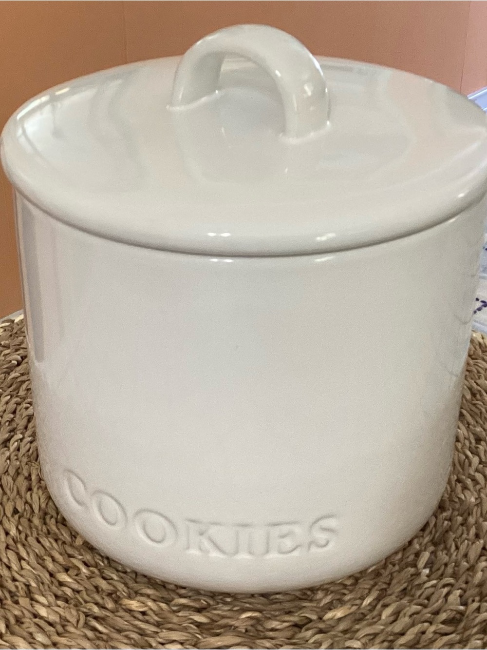 Threshold White Ceramic 'COOKIES' Canister with Lid
